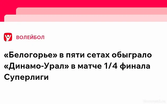 «Белогорье» вышло в полуфинал чемпионата России — Новости