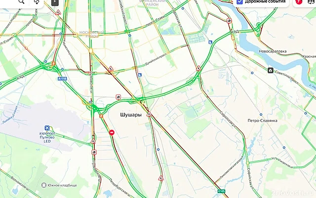 Автобусы задерживаются на полчаса из-за пробок на юге Петербурга — Новости