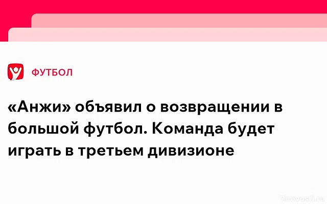 ФК «Анжи» вернется в профессиональный футбол — Новости