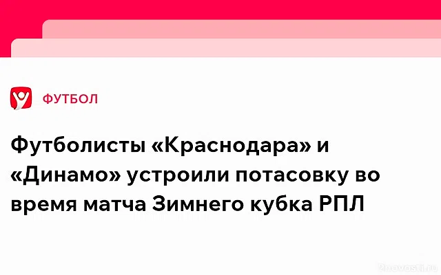 В матче Зимнего кубка РПЛ «Краснодар» — «Динамо» произошла массовая потасовка — Новости