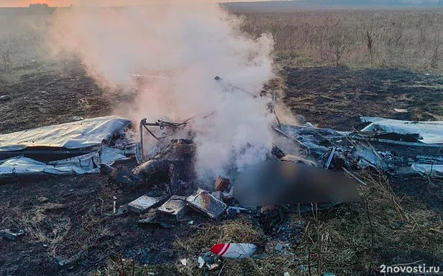 Место крушения легкомоторного самолета в Подмосковье попало на видео — Новости