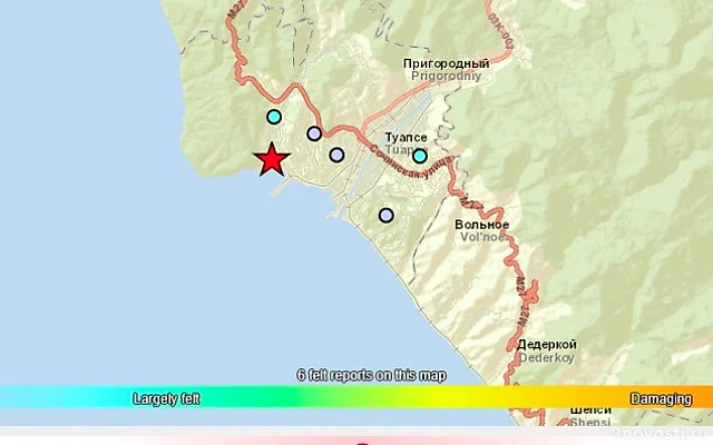 В районе Туапсе произошло землетрясение магнитудой 3,9 — Новости