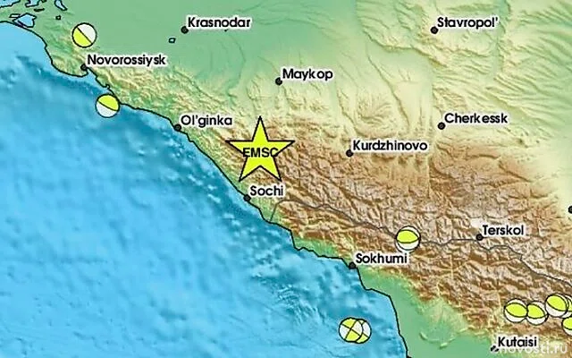 К северу от Сочи произошло землетрясение магнитудой 4,2 — Новости