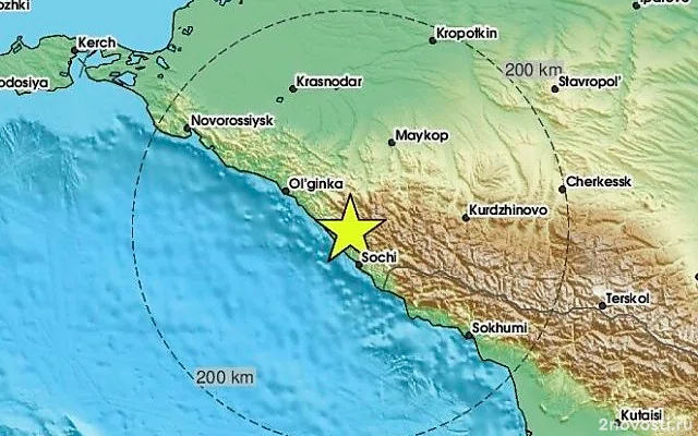 К северу от Сочи произошло землетрясение магнитудой 4,2 — Новости