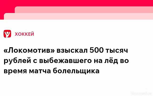 Выбежавший на лед на матче «Локомотива» болельщик выплатит 500 тысяч рублей — Новости