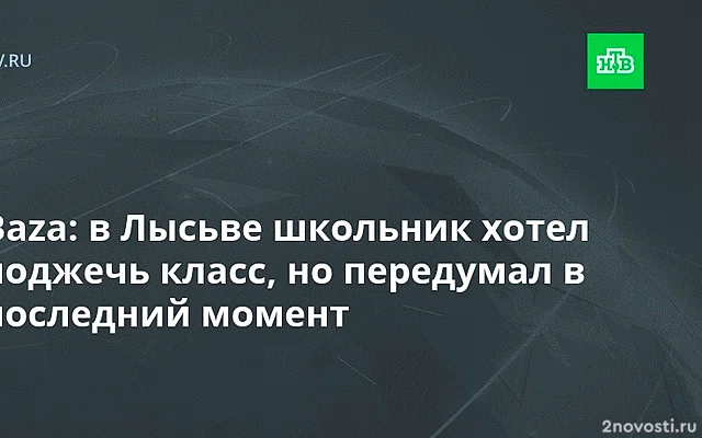 Baza: в Пермском крае школьник планировал сжечь кабинет с одноклассниками — Новости