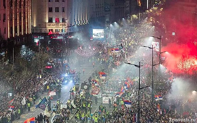 МВД Сербии: 107 тысяч человек участвовали в протесте в Белграде — Новости